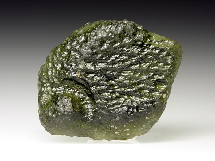 Tektite: Moldawit mit Portrait